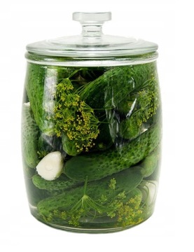 СТЕКЛЯННАЯ БАНКА, 7 Л, ДЕКОРАТИВНАЯ КУХОННАЯ БАНКА ДЛЯ ОГУРЦОВ С КРЫШКОЙ