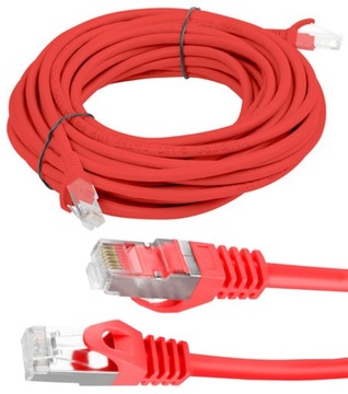 Kabel sieciowy LAN ETHERNET internetowy kat 6 FTP RJ45 1m Skrętka Czerwony