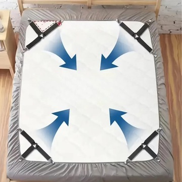 НАТЯЖНЫЕ ЗАЖИМЫ, РАНЬШИЕ, 4 ШТ, РЕГУЛИРУЕМЫЕ ЛЕНТЫ ДЛЯ КРОВАТИ, ПРОСТЫНЬ