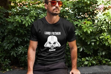 T-SHIRT L Koszulka Czarna Prezent na Dzień Taty Ojca LORD FATHER Kreator