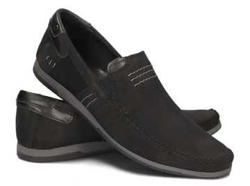 Moccasins мужская обувь польская кожа 876 черный 43