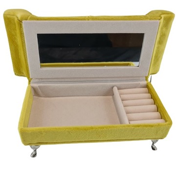 SZKATUŁKA NA BIŻUTERIĘ SOFA Żółta