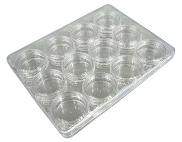 SŁOICZKI DO OZDÓB PRÓBEK 5ml KASETKA 12 szt SŁOIK