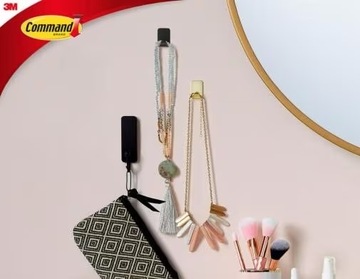 КРЮЧКИ САМОКЛЕЯЩИЕСЯ, ЧЕРНЫЕ МАТОВЫЕ, НЕИНВАЗИВНЫЕ, ДЕКОРАТИВНЫЕ 3M COMMAND 4 ШТ.