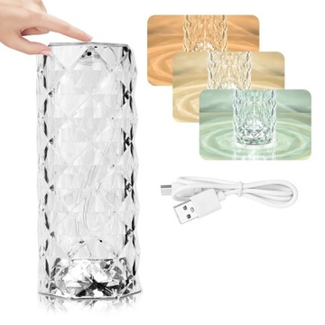 Светодиодная 3/7/16 цветов Хрустальная настольная лампа Роза Свет Романтическая алмазная атмосфера