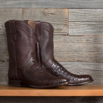 Tecovas Mens The Cole Chocolate Caiman Dark Brown