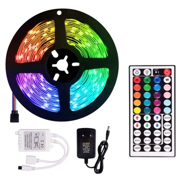 ЦВЕТНАЯ СВЕТОДИОДНАЯ ЛЕНТА 5050 RGB 5м + ПУЛЬТ