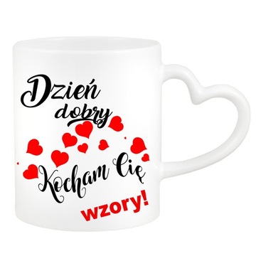 Walentynki prezent dla zakochanych kubek z nadrukiem kartonik serce foto