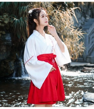 TRADYCYJNE CHIŃSKIE HANFU KOMPLET STRÓJ MINI TANG HAN SONG MING PASEK 1