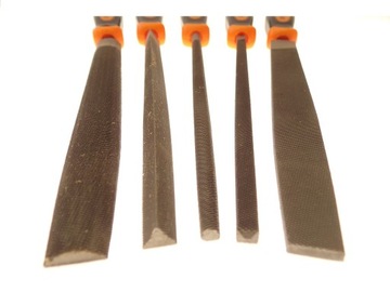 НАБОР МЕТАЛЛИЧЕСКИХ НАПИЛОК 5 шт. ПЛОСКИЙ НАПИЛЬНИК, КРУГЛЫЙ, ТРЕУГОЛЬНЫЙ, КВАДРАТНЫЙ