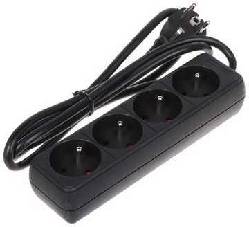 LISTWA ZASILAJĄCA PR-1.5M-4G/B (4 GNIAZDA) 1.3 m