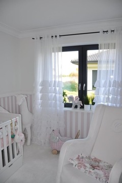 Штора Рамона с рюшами, белая, с люверсами, 140х250