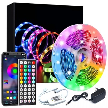 Taśma LED RGB 10m 5050 12V PILOT APLIKACJA - 60LED/m Bardzo Mocny Klej
