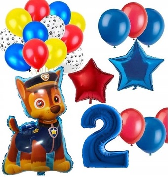 BALONY ZESTAW na urodziny 2 LATKA PAW PSI PATROL