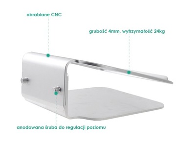 ALUMINIOWA PODSTAWKA CHŁODZĄCA BIUROWA STOLIK POD LAPTOP-A NOTEBOOK-A