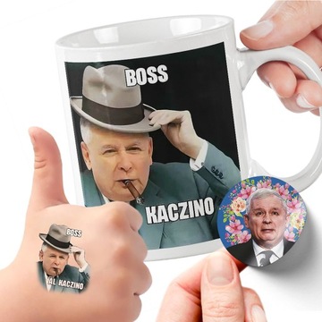 ZESTAW NA PREZENT KUBEK TATUAŻE NAKLEJKI KACZYŃSKI BOSS AL KACZINO JAKOŚĆ