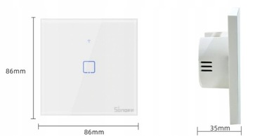 Интеллектуальный переключатель SONOFF TX T2EU3C Сенсорный переключатель БЕЛЫЙ 3 канала