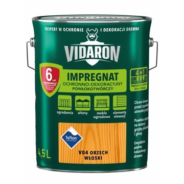 VIDARON IMPREGNAT DO DREWNA ORZECH WŁOSKI V04 4,5L