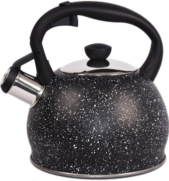 CZAJNIK Z GWIZDKIEM 1,5L GAZ INDUKCJA CZARNY MAT