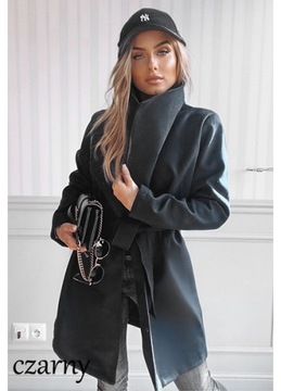 Элегантное ЖЕНСКОЕ весеннее ПАЛЬТО, пояс, воротник-стойка.