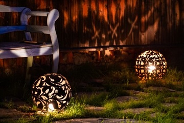 БОЛЬШОЙ ШАР САДОВЫЙ СВЕТОДИОДНЫЙ КЛЕВЕРНЫЙ СВЕТИЛЬНИК УКРАШЕНИЯ RUST RUST CORTEN 35 CM