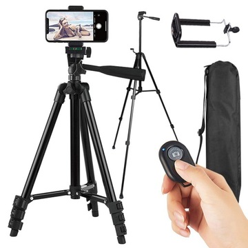 STATYW STOJAK UCHWYT NA TELEFON PILOT BLUETOOTH TRIPOD 103cm ZESTAW 4w1 XL