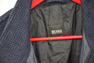 Hugo Boss Camron3 płaszcz męski 48 wełna 80% ocieplony pepitka Rafanelli