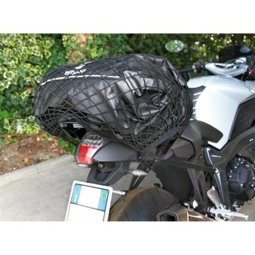 Багажная сетка для мотоцикла с лампой-пауком 65х35см.