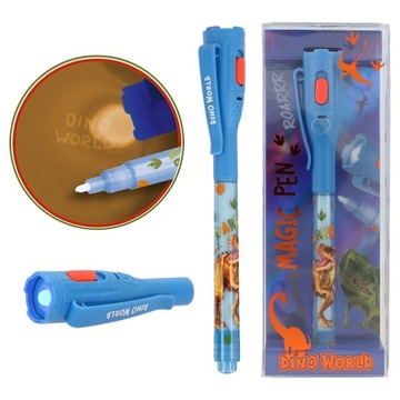 Niewidzialny długopis z latarką UV Dino World magiczny podświetlany Depesch