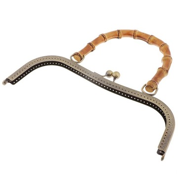 20/25 / Zamek metalowy z bambusem, brąz, 25cm brąz 27cm