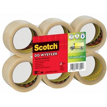 Taśma pakowa Scotch 371 opakowanie 6sztuk Hot-melt