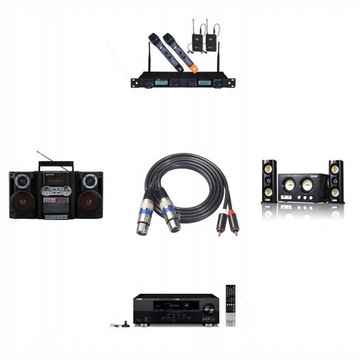 2x2 шт. черный разъем RCA для микрофона с гнездом XLR