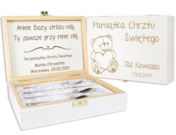 СТОЛОВЫЕ ПРИБОРЫ ДЛЯ РЕБЕНКА В КОРОБКЕ, ПОДАРОК ​​НА КРЕЩЕНИЕ