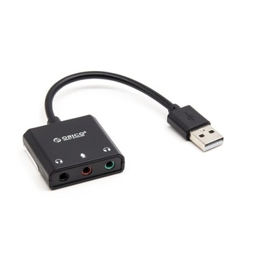 Внешняя звуковая карта Orico USB, 2 наушника, 1 микрофон с мини-разъемом