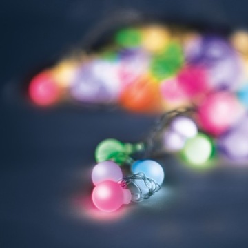 Светодиодная солнечная гирлянда прозрачная. Мячи 6,5 м 30 шт. К