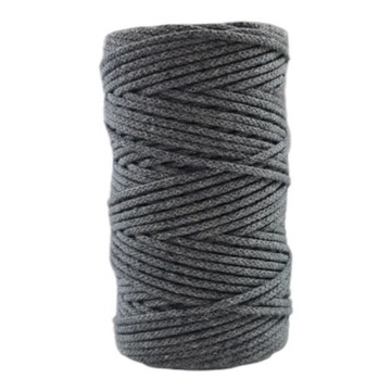 Makrama Sznurek PLECIONY 3 mm grey 100 m