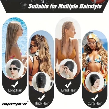 БОЛЬШАЯ женская силиконовая шапочка для ушей и длинных волос женская белая