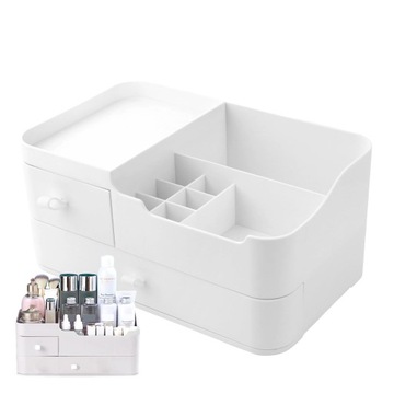 ORGANIZERY NA KOSMETYKI ORGANIZER NA TOALETKĘ NA PĘDZLE BIAŁY