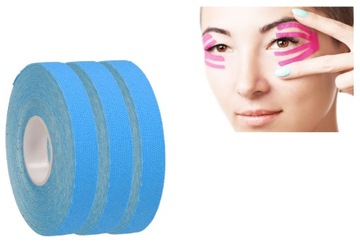 3x TAŚMA KINEZJOLOGICZNA DO TAPINGU LIFTINGU TWARZY FACE TAPE 1cm x 15m
