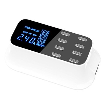 8-портовое быстрое зарядное устройство USB 3.0 со светодиодным ЖК-дисплеем