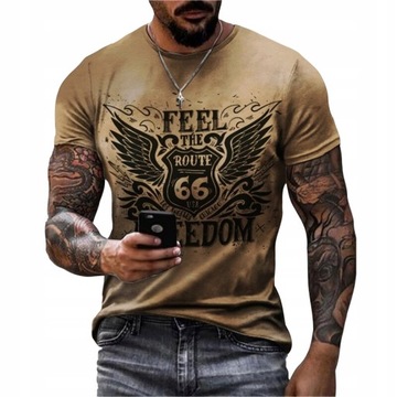 T-SHIRT MĘSKI KOSZULKA 3D NADRUK ROUTE