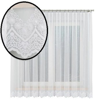 Delikatna firana z haftem na dole 160x250 BT123397 - wyjątkowy design