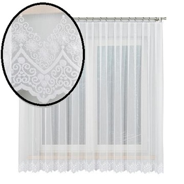Delikatna firana z haftem na dole 170x150 BT123397 - idealna do salonu