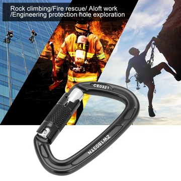 Карабин стальной навинчивающийся 25КН, ЧЕРНЫЙ