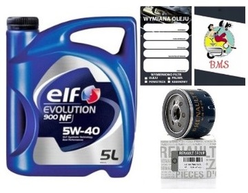 ELF Evolution NF 5W40 5L + FILTR OLEJU OE RENAULT