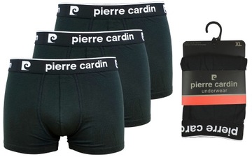 Czarne bokserki męskie z wysoką zawartością bawełny PIERRE CARDIN 3pak M