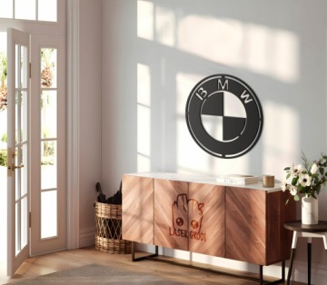 Деревянная картина 3D логотип BMW украшение стены подарок светодиодный ночник