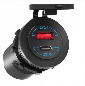 ŁADOWARKA USB C+A QC 4.0 PD 60W + 30W NIEBIESKA SUPER FAST CHARGE