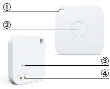 iTrack4 Bluetooth 5.0 Локатор USB Перезаряжаемый брелок-бумажник с сигнализацией