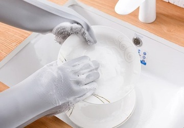 СИЛИКОНОВЫЕ ПЕРЧАТКИ ДЛЯ МОЙКИ ПОСУДОМОИ С ПИПЕТКАМИ ДЛЯ КУХОННОЙ МОЕЧНОЙ МАШИНЫ 2 ШТ.